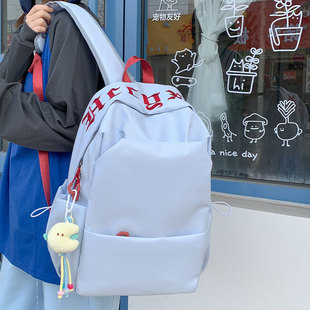 韩版ins小众高颜值双肩包女初中生简约大容量书包高中大学生背包