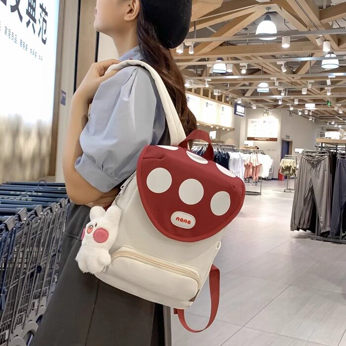 蘑菇书包潮流学院风轻便旅行背包