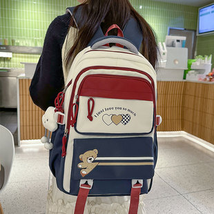 高颜值书包女生小学生初高中生韩版轻便减负双肩包大容量电脑背包