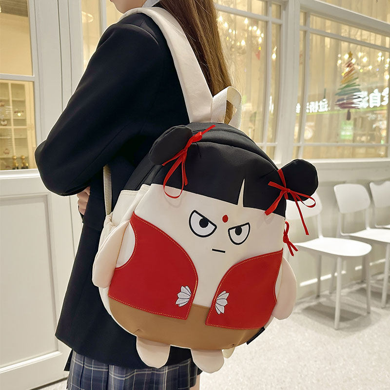卡通哪吒书包女学生上课出游背包