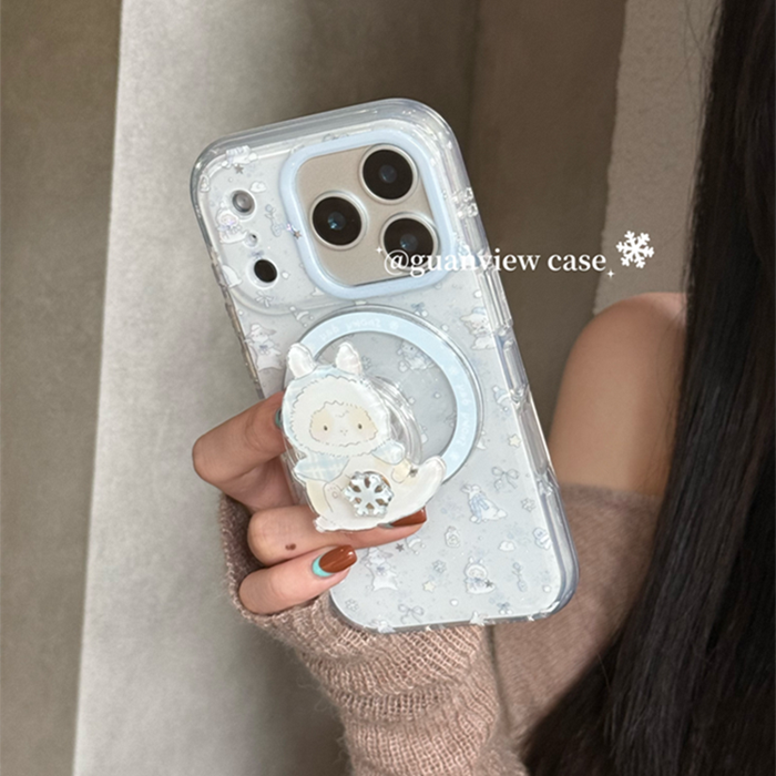 适用华为荣耀500/400/300手机壳200/100/90/80/70雪花小兔x60畅玩50旋转磁吸支架v20高级GT网红超火plus新pro