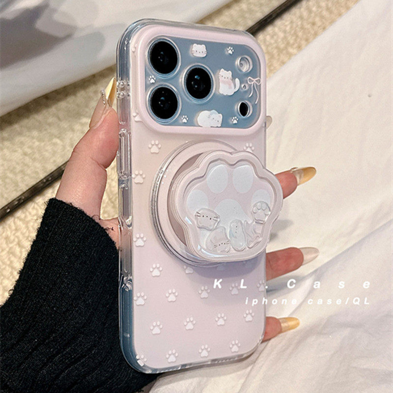 适用iPhone17/16手机壳15/14苹果x猫爪xs摇摇乐磁吸支架13/12网红超火6/7/8plus新款11pro卡通xr可爱5s壳Air