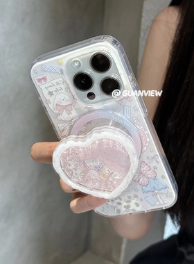 适用oppoA58手机壳A1A2A3猫咪兔子a97a96a93a92s摇摇乐磁吸支架a55a57a53可爱A72a79a77小众高级a32A11A35新x