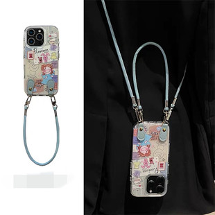 8涂鸦小熊相框女孩N7 6se 适用华为nova13手机壳12 3可拎手绳A20麦芒30斜挎pro小众高级2s可爱