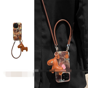 适用vivox200手机壳x100x90x80晕染棕琥珀x70x60x50pro小马挂件x30x27可拎手绳x20x23x21斜挎mini小众高级S新