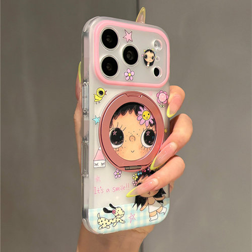 适用魅族21note手机壳20classic花朵小玉meizu22旋转折叠支架18x网红超火17pro小众高级16th卡通可爱时尚plus