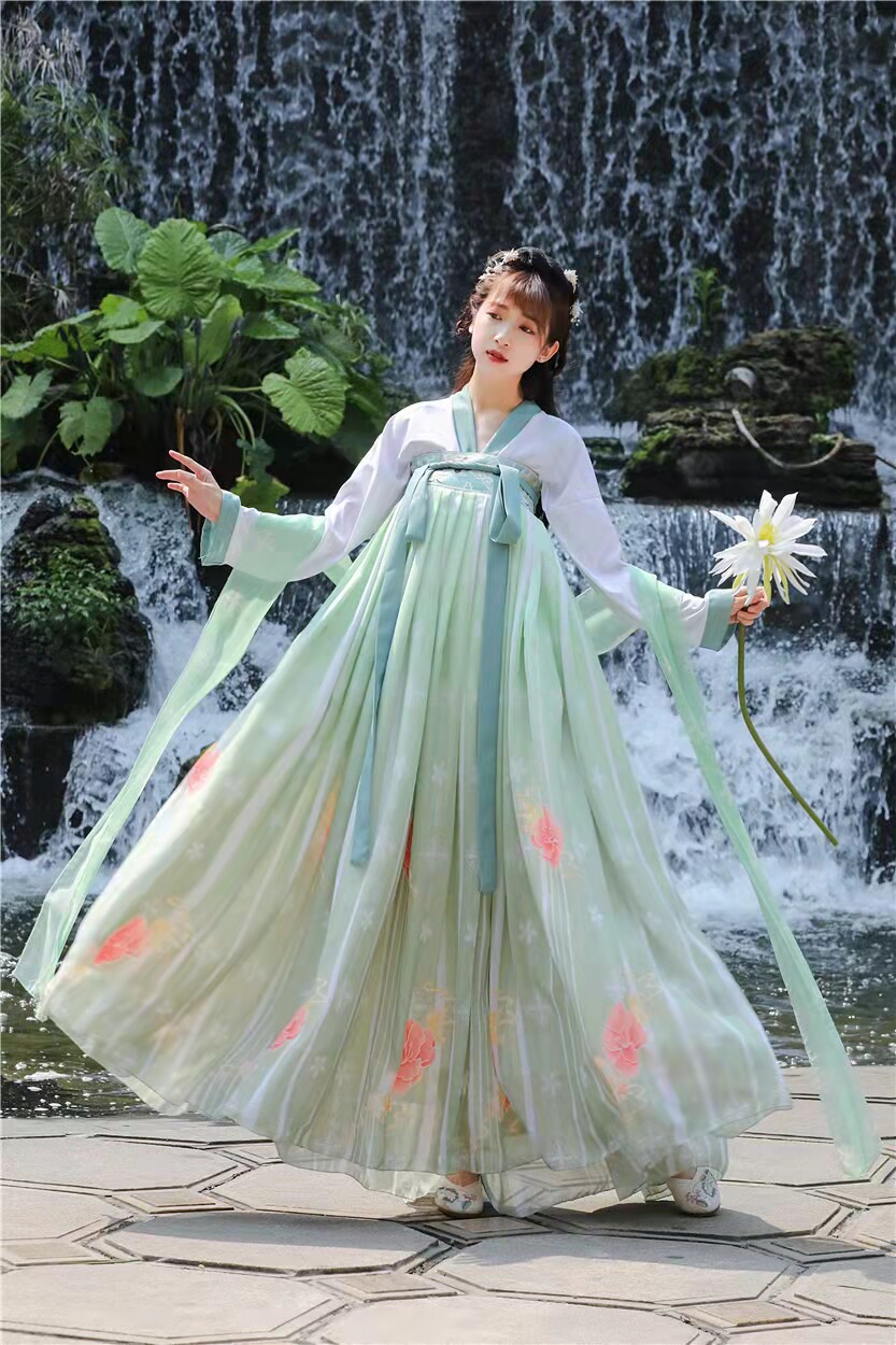 【若灵】汉服女正品原创齐胸襦裙中国风白菜正版全套超仙大码学生