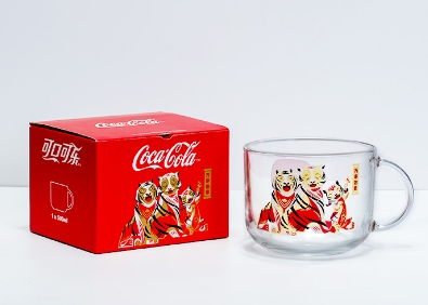 可口可乐玻璃杯新年钢化玻璃礼物