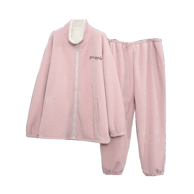 女珊瑚绒加肥加大家居服