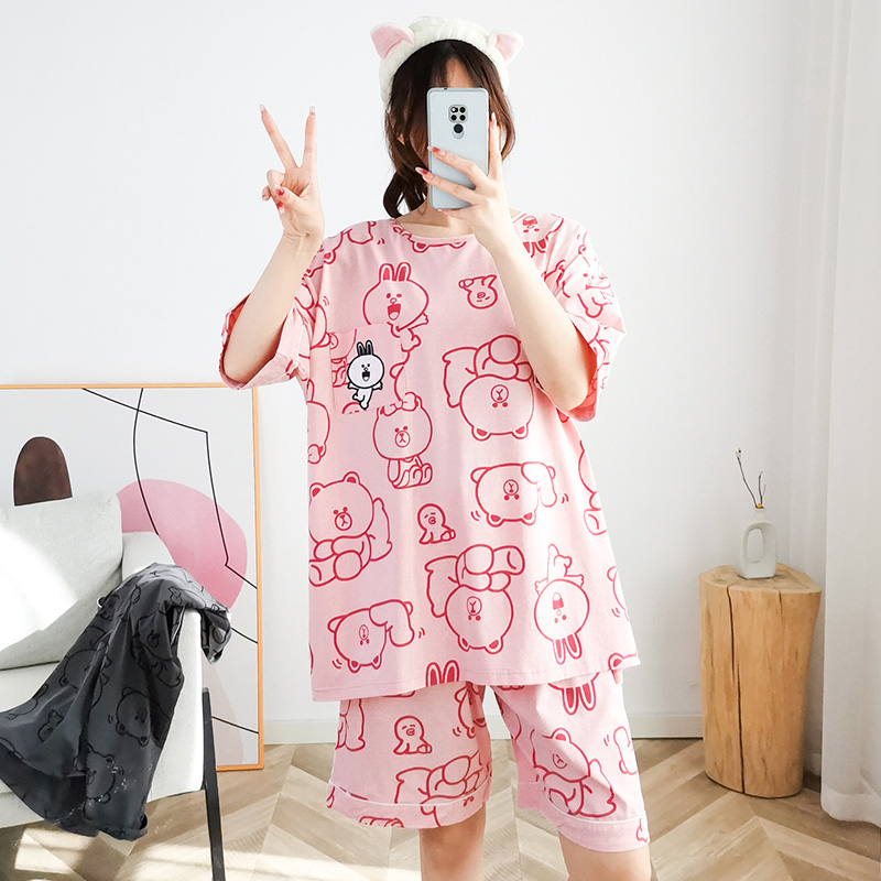 女纯棉大码睡衣家居服