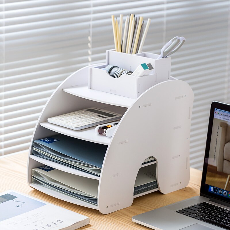 CORNWALLS는 사무용으로 실용적인 소형 보관함 창의적인 파일 랙 다층 두꺼운 대용량 A4 용지 보관함을 선보입니다