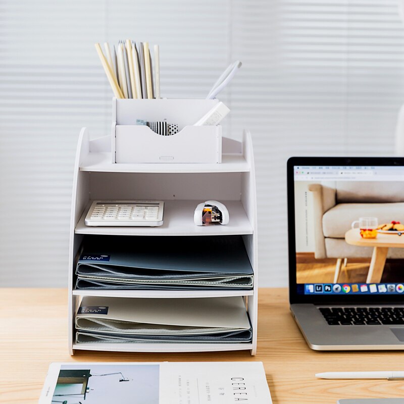 CORNWALLS는 사무용으로 실용적인 소형 보관함 창의적인 파일 랙 다층 두꺼운 대용량 A4 용지 보관함을 선보입니다