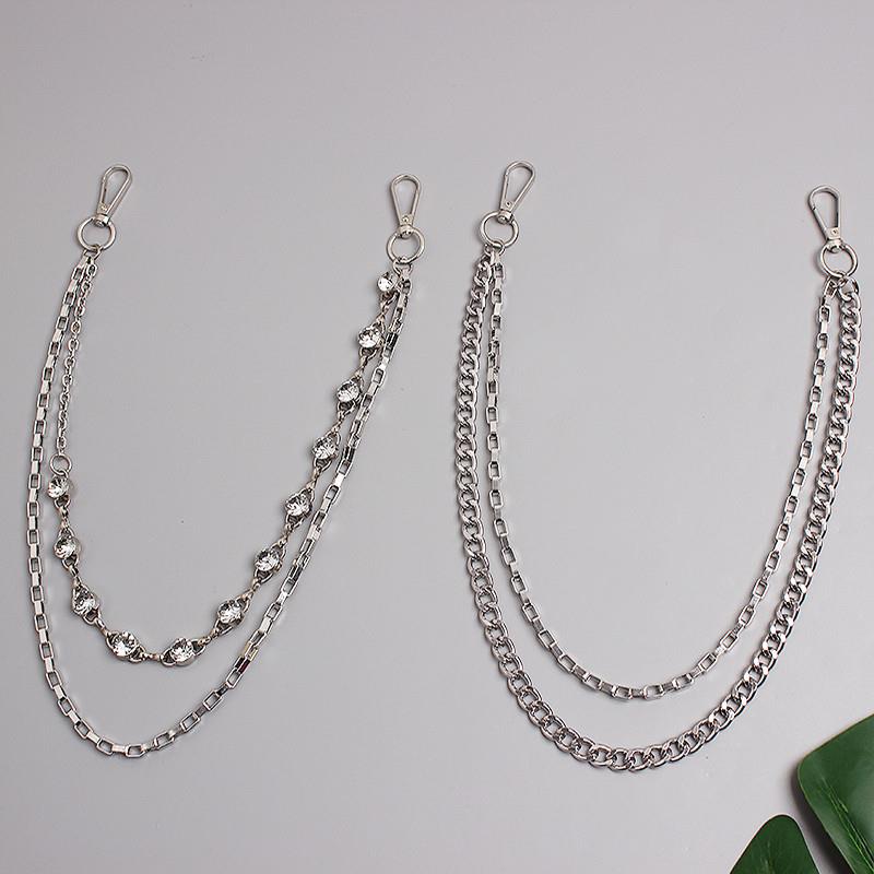 欧美嘻哈甜美ins朋克风裤子珍珠链条装饰男女时尚裤链jk裙子配饰