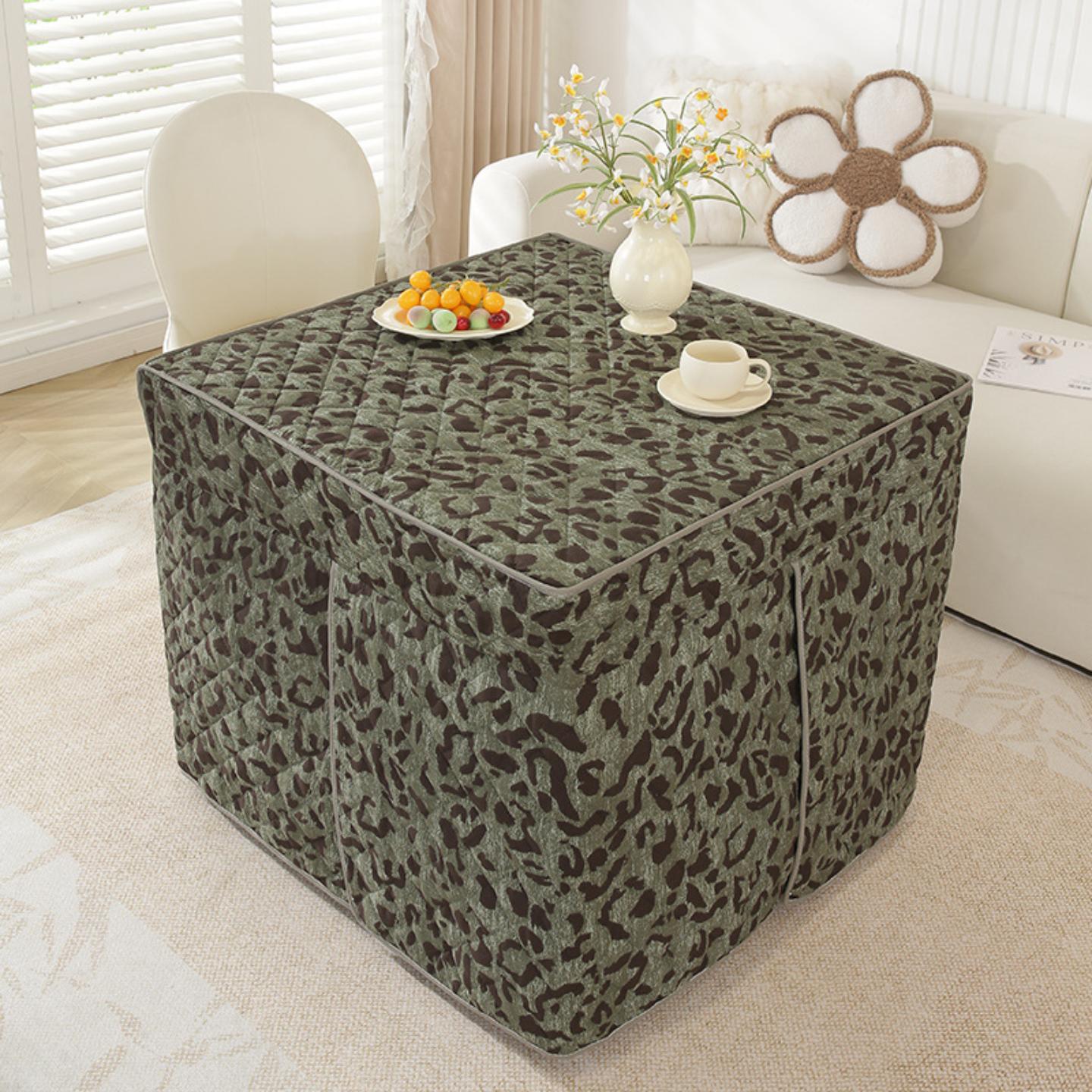 烤火桌子罩套四方麻将机家用冬季加厚炉子保护罩冬天电暖炉桌布绒