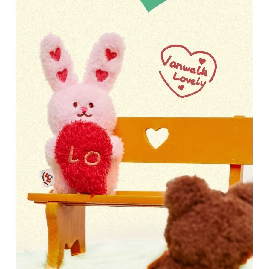 VANWALK情人节限定 可爱小熊毛绒公仔磁吸挂件背包包配饰书包挂饰