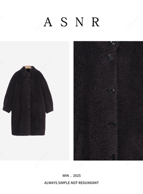 BRAID｜衣长102 100%绵羊毛立领长款冬季女大衣YF26001 现货现发