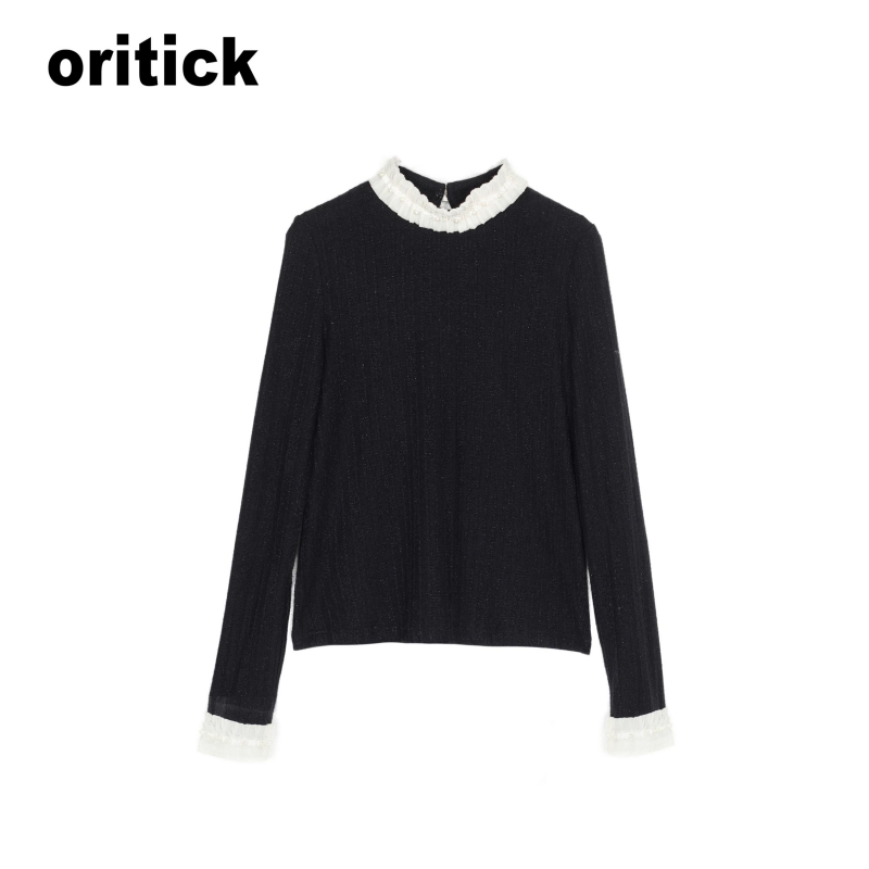 【来了就好】34401896新款法式甜美珍珠领打底衫