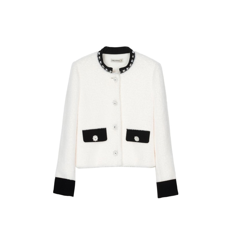 【呼呼严选专享】新款法式轻奢仿貂毛撞色外套64404893,女装/女士精品,短外套,淘宝优惠券,粉丝福利购,淘宝优惠卷