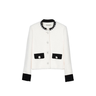 法式 新款 轻奢仿貂毛撞色外套64404893 呼呼严选专享