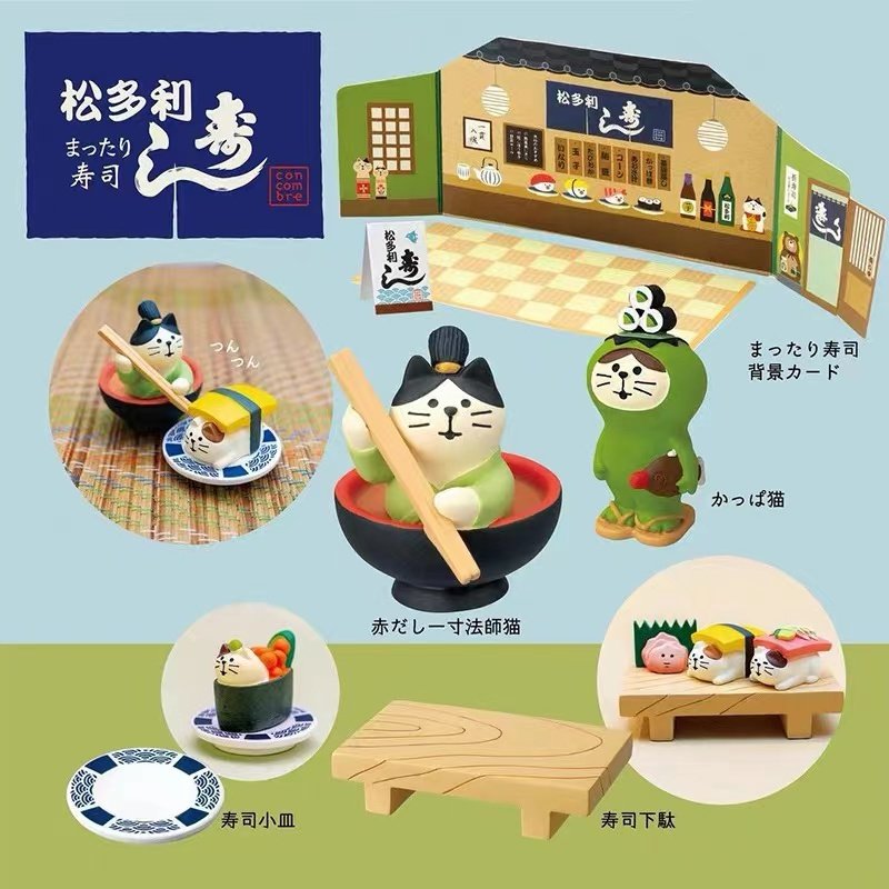 日式杂货zakka可爱寿司猫食玩娃娃屋潮玩摆件送同学朋友爱意礼品