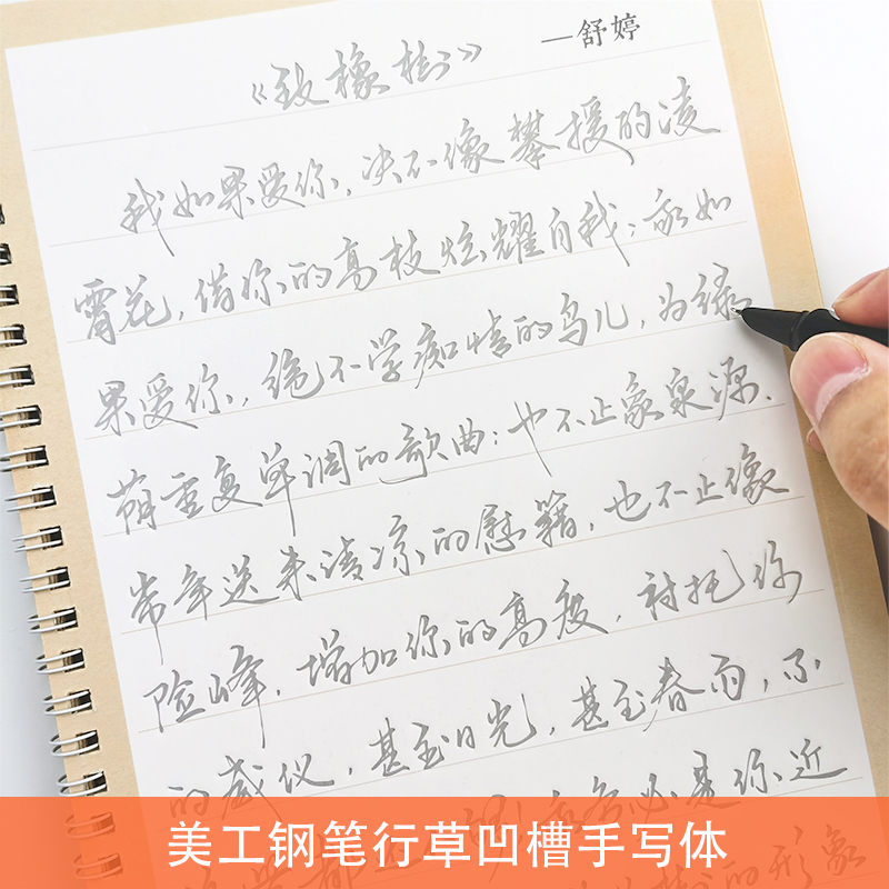 如烟若梦手写美工钢笔字帖成人行书速成练字本大学生男生女生字体漂亮