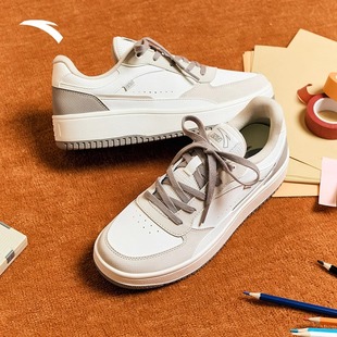 安踏女鞋冬季板鞋女款小白鞋2025新款休闲滑板鞋厚底防泼水运动鞋