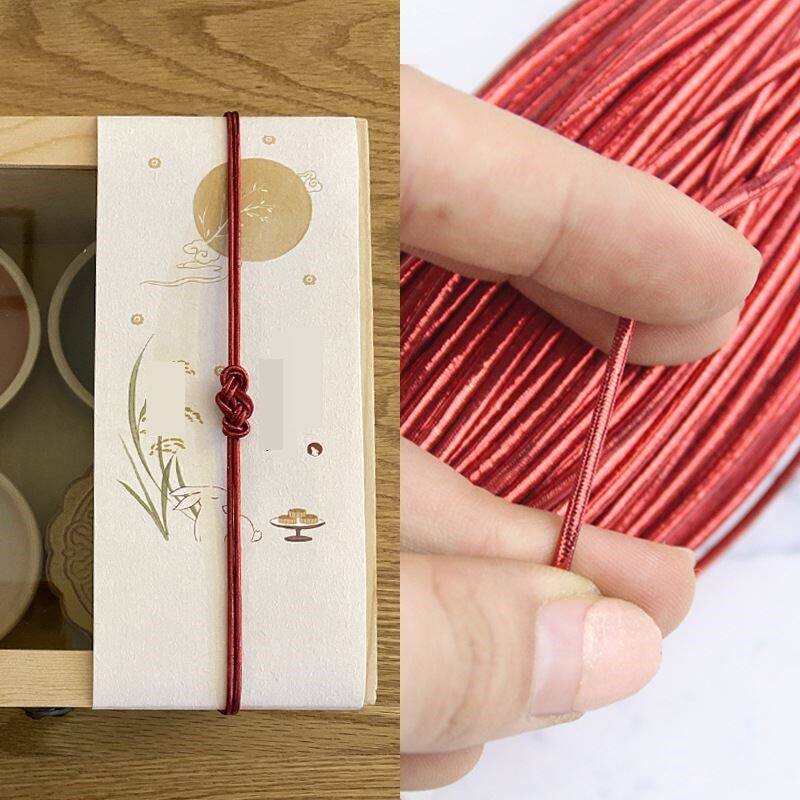 婚庆红色松紧弹力绳红酒瓶吊牌绳礼盒包装红线吊牌挂绳橡筋绳婚礼