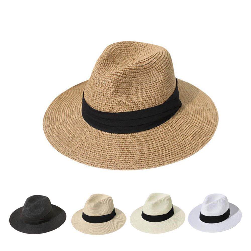 草帽男款防晒男士户外遮阳帽子草编大帽檐夏季巴拿马男式礼帽夏天