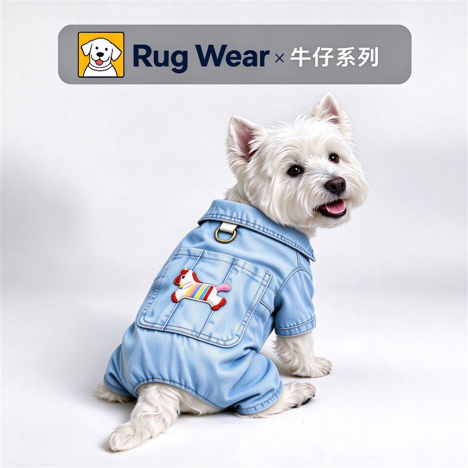 RugWear秋冬狗狗牛仔背带裤牵引