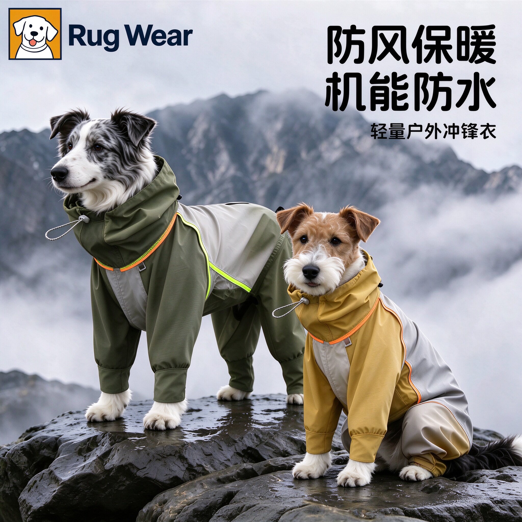 Rug狗狗四脚防水防脏冲锋衣