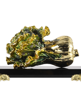 新中式客厅酒柜白菜招财工艺品