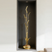 麦穗丰收金色大麦摆件客厅入户玄关壁龛乔迁新居黄铜聚宝盆装 饰品