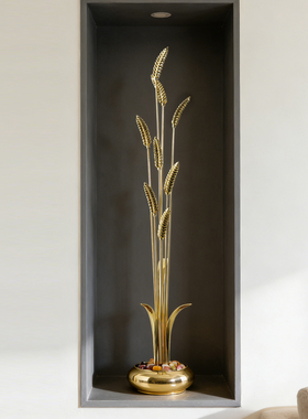 新年金色麦穗丰收聚宝盆大麦摆件