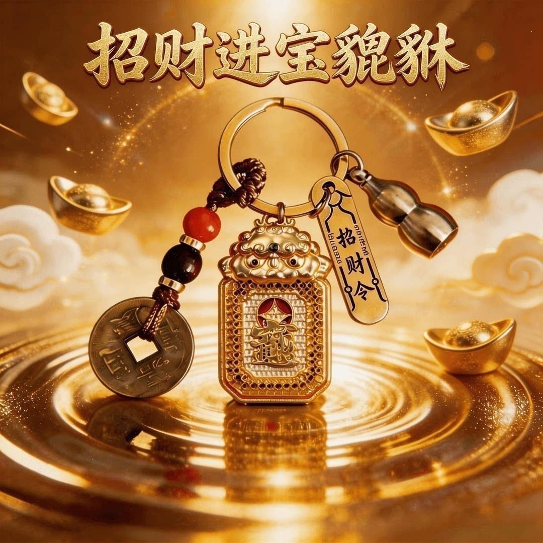 双面浮雕平安吊牌钥匙扣天官赐福