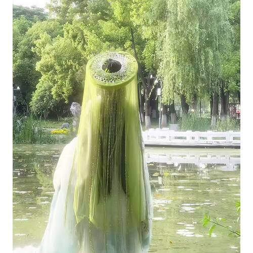 杨柳意古风汉服帷帽超长流苏花朵