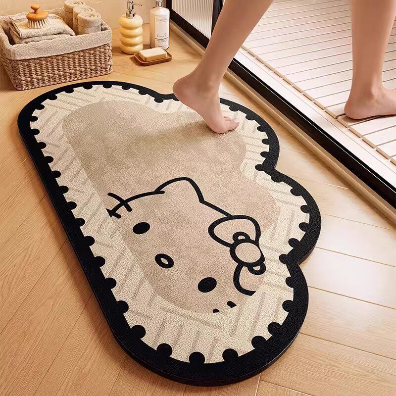 现货硅藻泥地垫简约Kitty浴室吸