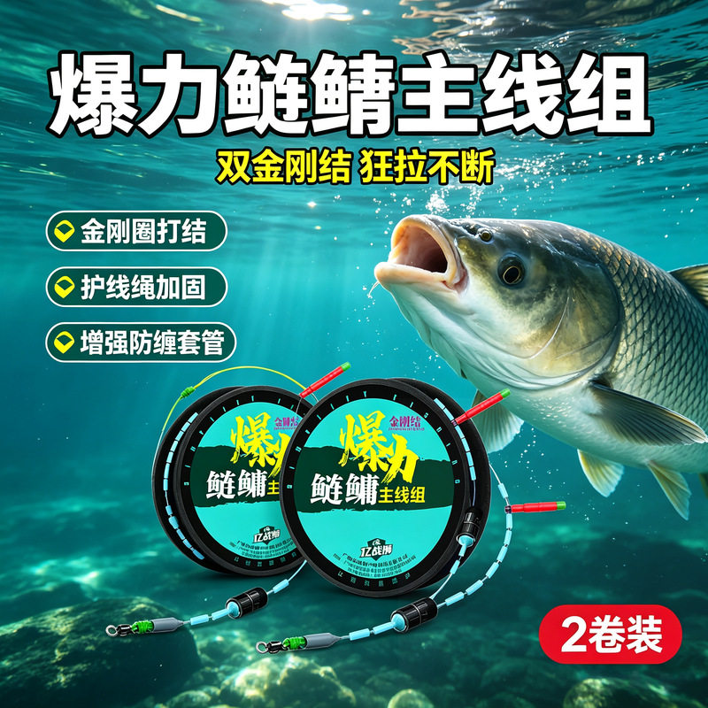 高灵敏大物鲢鳙线组成品主线套装