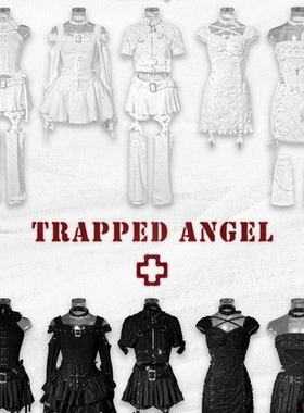 『Kuroya』+绷带天使双十一清仓特惠+亚文化哥特暗黑连衣裙套装