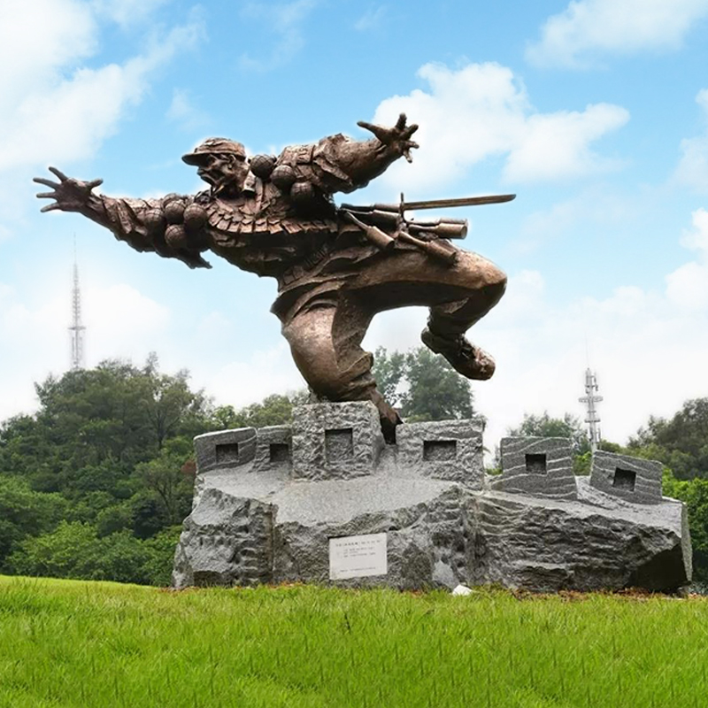 民族英雄雕塑定制红军八路军革命烈士人物铜雕玻璃钢纪念馆摆件