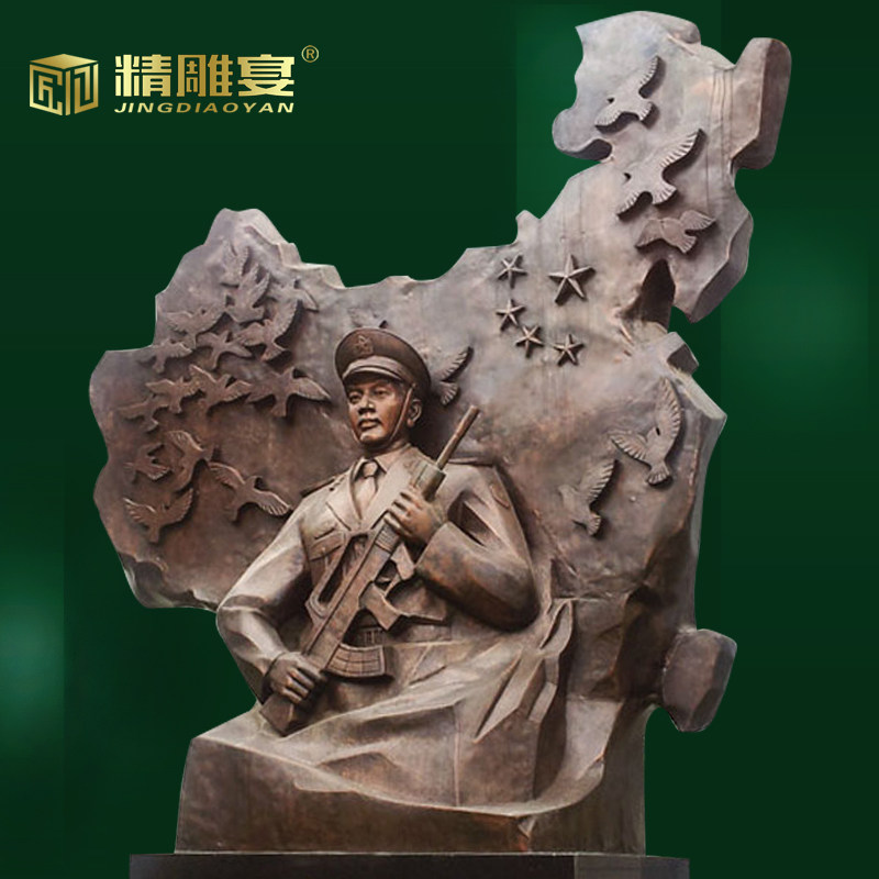 玻璃钢红军人物雕像定制大型红色文化铸铜雕塑艺术品部队军人雕像