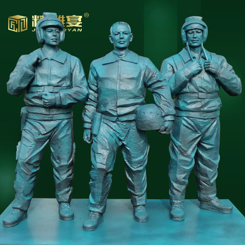 精雕宴空军人物雕像定制玻璃钢大型纪念博物馆革命主题铜雕塑摆件