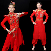 打鼓服演出服女水鼓舞表演服中国风舞蹈服开场舞腰鼓秧歌服装 现代