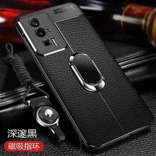 适用小米pocof5pro手机壳膜P0C0F5por高档商务皮纹保护套5G镜头全包防摔xiaomipocof5软胶壳车载磁吸支架男款