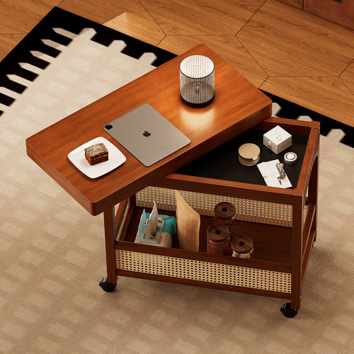 【实木加厚】可移动边几折叠桌子
