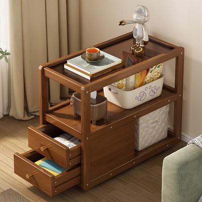 宝睿芝加固加粗家用实木边几边柜