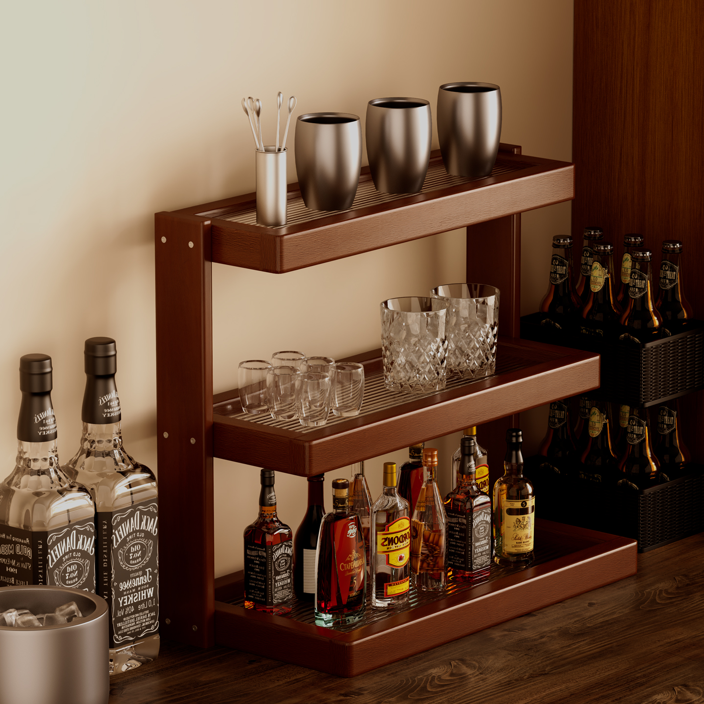 【进口实木用坏包赔】酒架