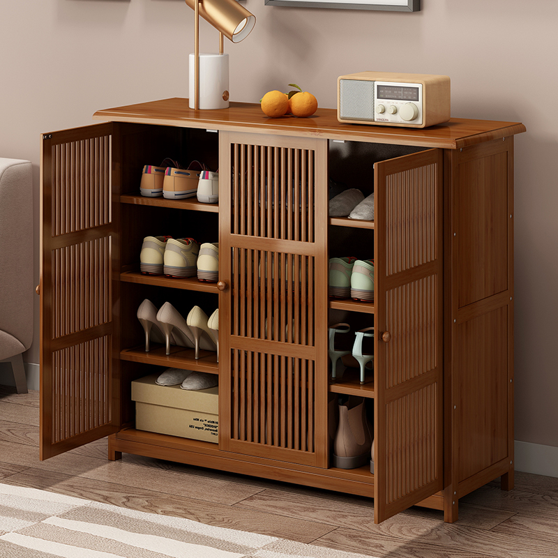 简约现代鞋架楠竹入户多层家用门口宿舍经济型储物防尘收纳柜鞋柜