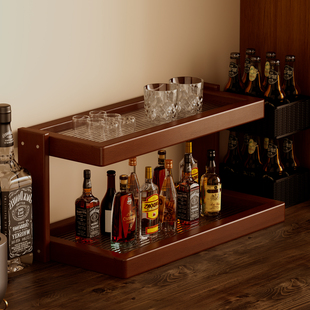 实木酒架桌面置物架杯子收纳架桌上陈列架家用迷你小型洋酒展示架