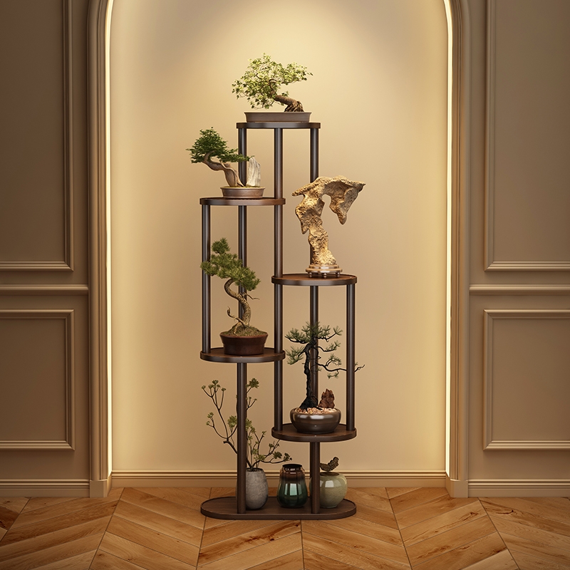 宝睿芝中古风花架落地置物架