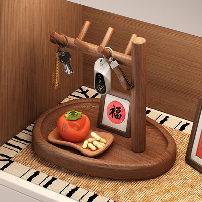 【100%实木】入户玄关置物架